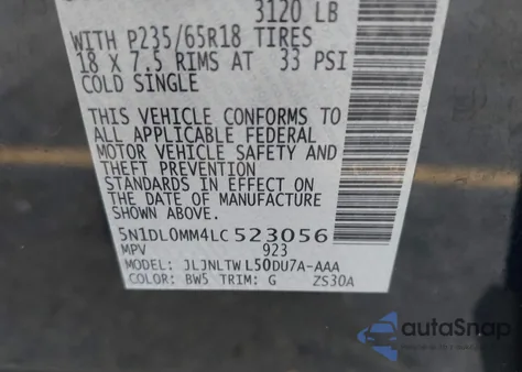 2020 Infiniti Qx60 Luxe Awd из США, поврежденный, VIN 5N1DL0MM4LC523056